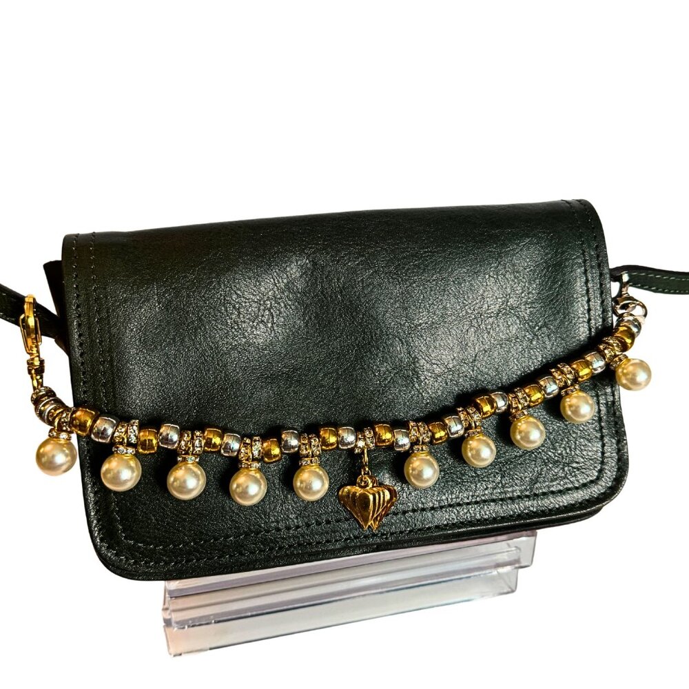 Pearl heart bag charm - Picture 2 of 8